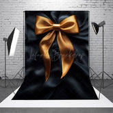 Lofaris Elegant Black Satin Bow Tie Retro Wall Photo Backdrop